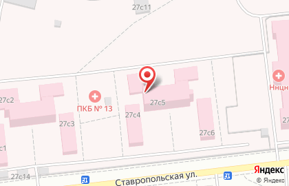 Психиатрическая больница №13 на Ставропольской улице на карте