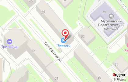Магазин канцелярских товаров Папирус на Октябрьской улице на карте
