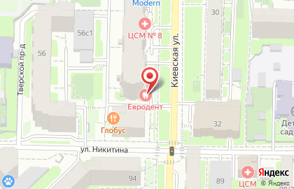 Медицинский центр Евродент на Киевской улице на карте