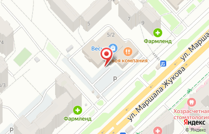 Продовольственный магазин на улице Маршала Жукова на карте