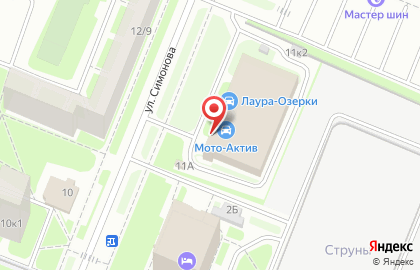 Центр по защите от угона Автостудио на улице Симонова на карте