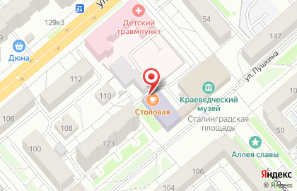 Столовая Тарелка на улице Пушкина на карте