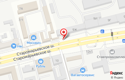 Рекламный щит 3х6м. на Старомарьевском шоссе на карте