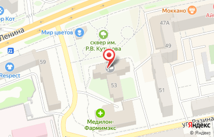 Центр здоровья Детская городская поликлиника №1 на проспекте Ленина на карте