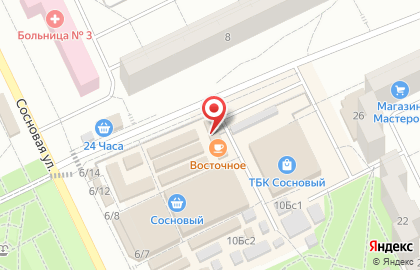 Киоск фастфудной продукции на Сосновой улице на карте