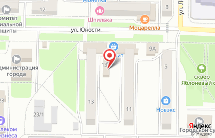 Магазин Алтекс на улице Юности на карте