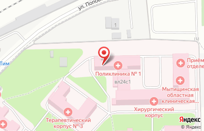 Мытищинская городская клиническая больница на улице Коминтерна в Мытищах, 24 на карте