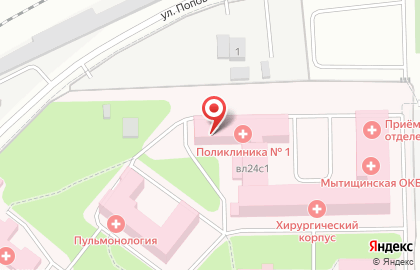 Мытищинская городская клиническая больница на улице Коминтерна в Мытищах, 24 на карте