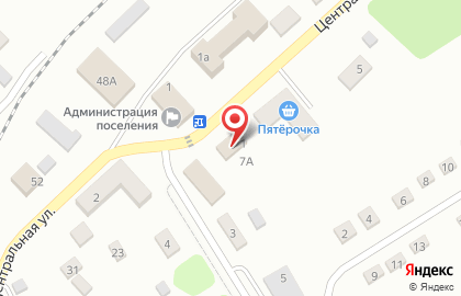 Супермаркет Пятёрочка на Центральной улице на карте