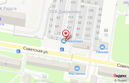 Установочный центр АлексГласс на Советской улице на карте