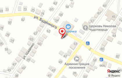 Продуктовый магазин Пятёрочка на улице Будённого на карте