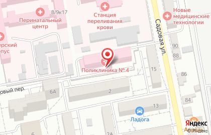 Женская консультация Городская поликлиника №4 на Садовой улице на карте