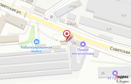 Гаражный кооператив Центральный на Советской улице на карте