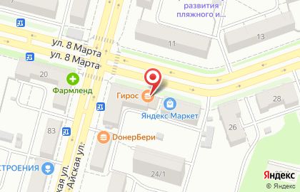 Магазин разливного пива Главпивторг в Советском районе на карте