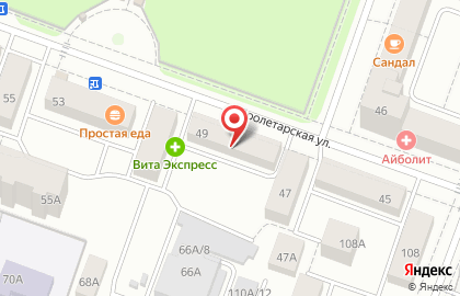 Стоматологический кабинет на Пролетарской улице на карте
