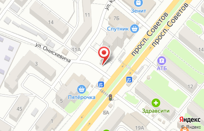 Магазин овощей и фруктов в Железнодорожном районе на карте