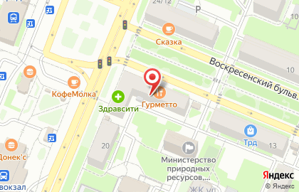 Городское кафе Gourmetto на Воскресенском бульваре на карте