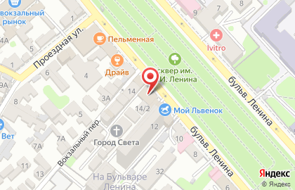 Сеть магазинов и гипермаркетов укрепления семьи Розовый Кролик на бульваре Ленина на карте