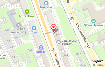 Торговый центр Европа на проспекте Шахтёров на карте