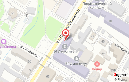БГУ Читинский институт в Центральном районе на карте