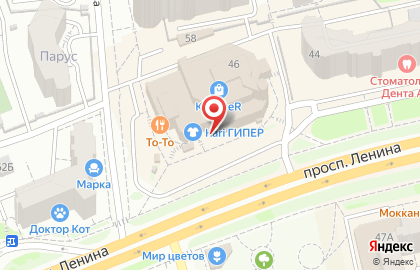 Шпилька на проспекте Ленина на карте