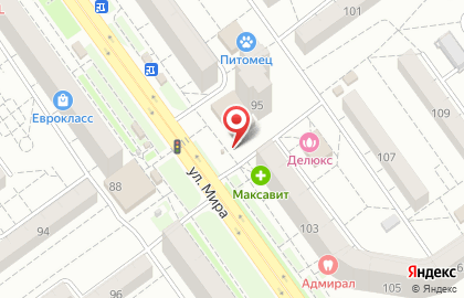 Магазин хлебобулочных изделий Хлебнаш на улице Мира на карте