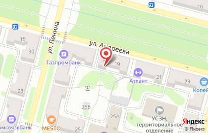 Магазин Сан Саныч на улице Андреева на карте
