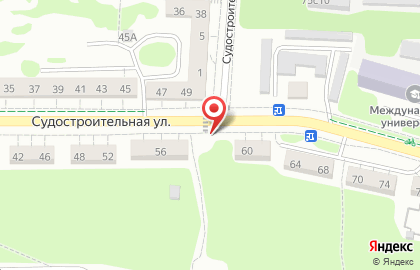 Продовольственный магазин на Судостроительной улице на карте