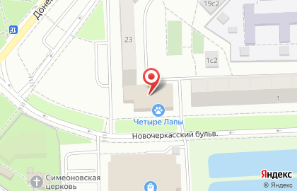 Зоомагазин Четыре Лапы на Донецкой улице на карте