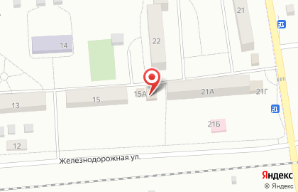 Продовольственный магазин на Железнодорожной улице на карте