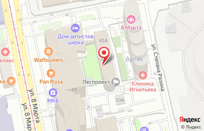 Стоматологическая клиника Династия в Ленинском районе на карте