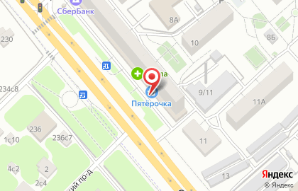Супермаркет Пятёрочка на Октябрьском проспекте, 9 в Люберцах на карте