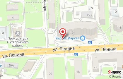 Супермаркет Пятерочка в Октябрьском районе на карте
