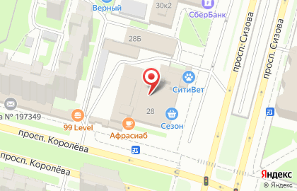 Ветеринарная клиника СитиВет на проспекте Сизова на карте