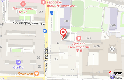 Петербургские Отели на Вознесенском проспекте на карте