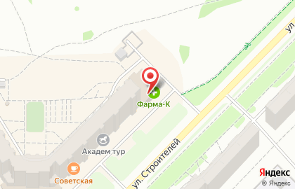 Аптечный пункт Фарма-К на улице Строителей на карте