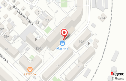 Супермаркет Магнит в Октябрьском районе на карте