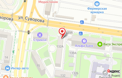 Продуктовый магазин Ласточка в Железнодорожном районе на карте