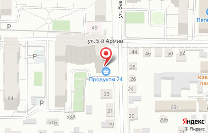 Продуктовый магазин в Омске на карте