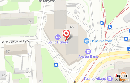 Фитнес-клуб Spirit Fitness на Авиационной улице на карте