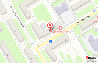 Медицинская лаборатория МедЛабЭкспресс на улице Чапаева в Краснокамске на карте