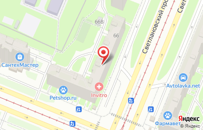 Булочная Ф. Вольчека на Светлановском проспекте на карте