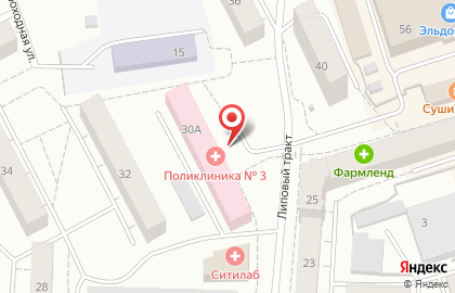 Городская поликлиника №3 в Екатеринбурге на карте