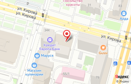 Банкомат Кредит Европа Банк, представительство в г. Уфе на улице Кирова на карте