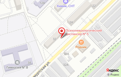Волгоградский областной клинический психоневрологический диспансер на Удмуртской улице на карте