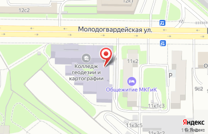 Шиномонтажная мастерская на Молодогвардейской улице на карте