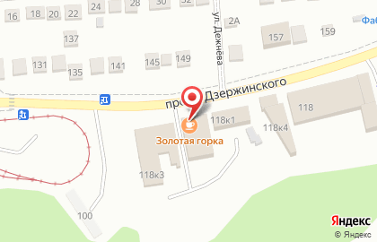 Кафе Золотая горка на проспекте Дзержинского на карте