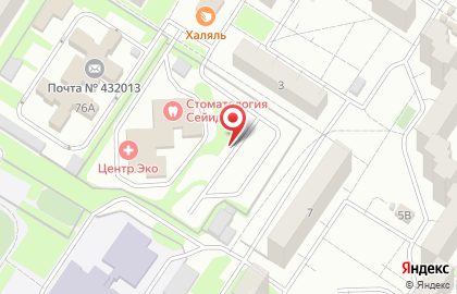 Автостоянка в Ульяновске на карте