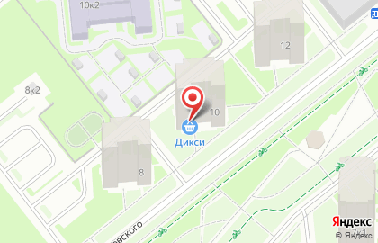 Супермаркет Дикси в Красногвардейском районе на карте