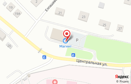 Супермаркет Магнит на Центральной улице на карте